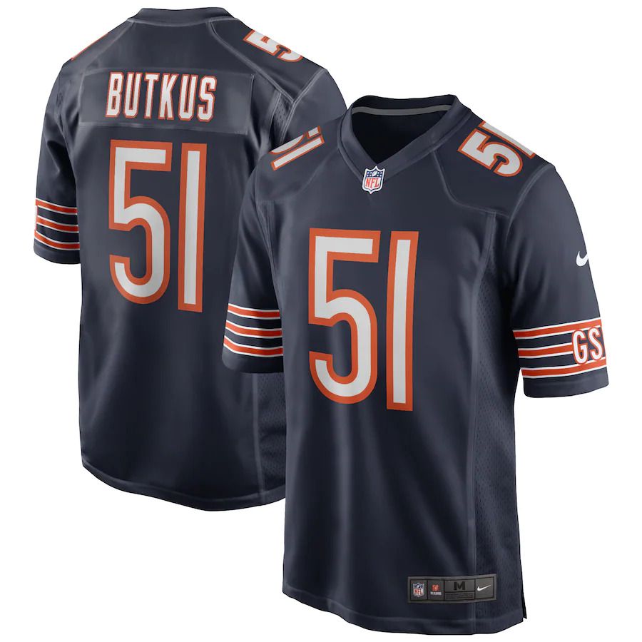 Men Chicago Bears 51 Dick Butkus Nike Navy Game Retired Player NFL Jersey